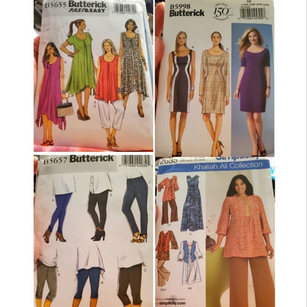 Butterick Plus Patterns uncut 18 W Lot of 4